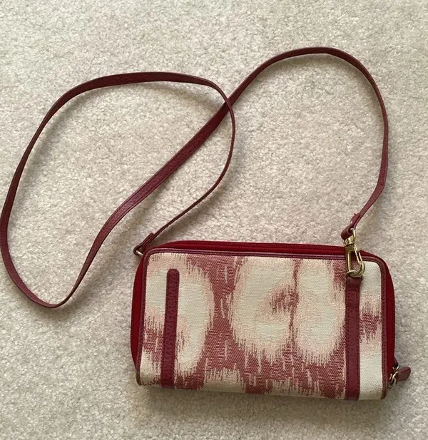 Vivienne Westwood Orb Long Wallet Red Strap Crossbody Bag - Image 3