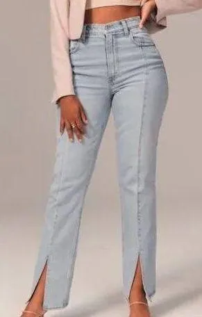Abercrombie Curve Love Split-hem Jean - Image 2