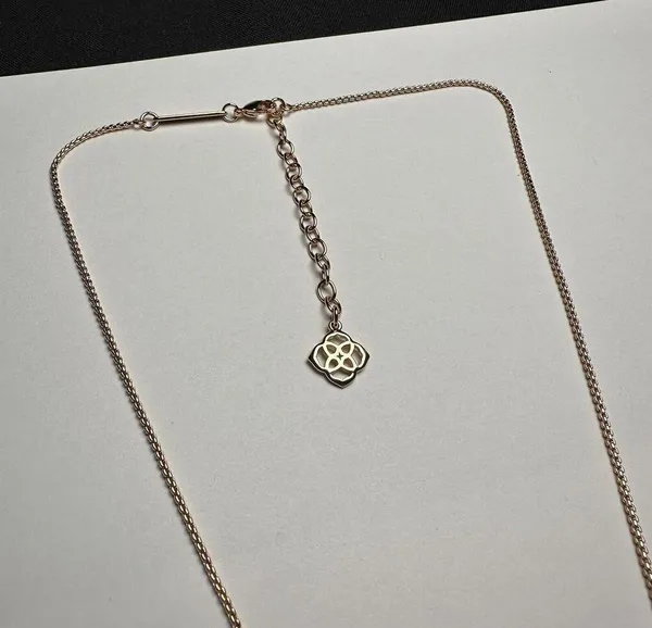 Kendra Scott Leanor Druzy Pendant Rose Gold Tone Necklace Adjustable Length - Image 5