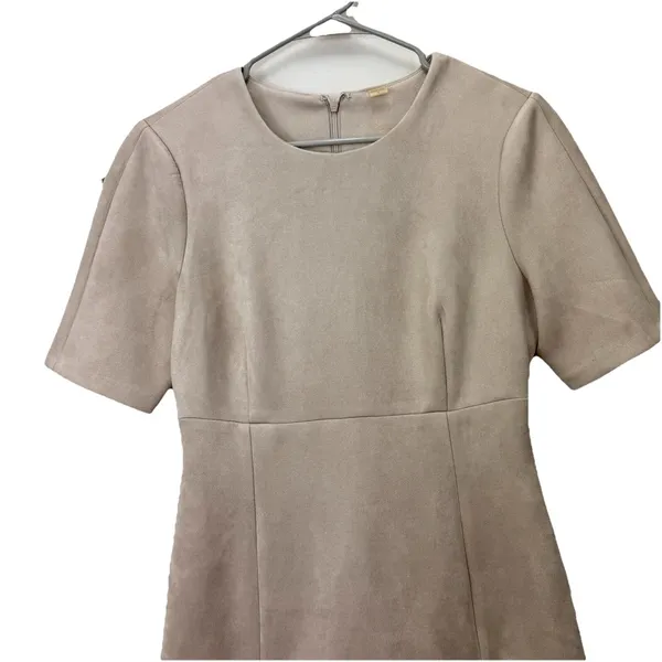 Calvin Klein Faux Suede Fit And Flare Dress‎ Size 6 - Image 4