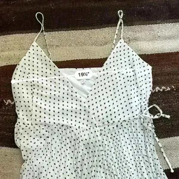 Express White With Black Swiss Polka Dot Wrap Front Maxi Dress Size L - Image 8