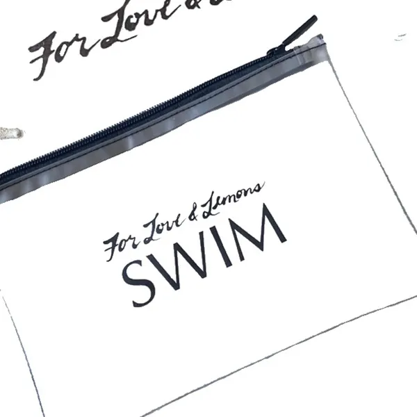 new For Love + Lemons Swim ❤︎ Logo Airline Travel Bikini Cosmetics Bag ❤︎ Clear - Image 8