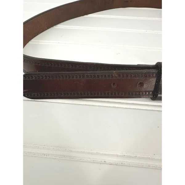 Vintage Guess Belt Unisex 38 Brown Leather Gold Buckle Made USA 90s Y2K Classic - Image 6