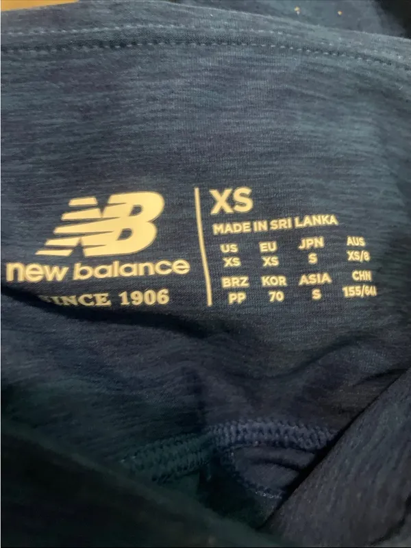 New Balance Navy Blue Black and White Colorblock Leggings - Image 2