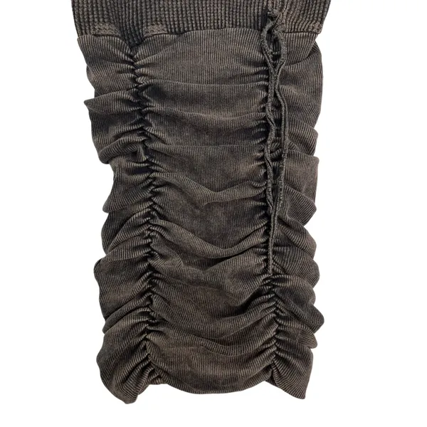 Free People FP One XS Katya Thermal Bodycon Mini Dress Brown Textured Ruched‎ - Image 4