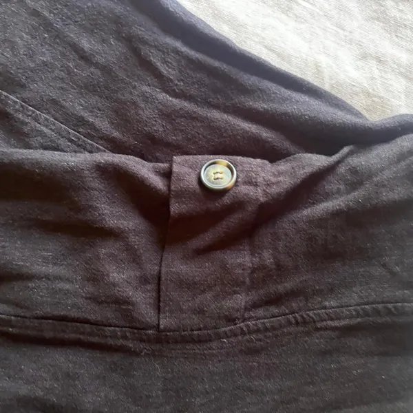 Illa Illa black linen blend cargo pocket wide leg pants size small - Image 3
