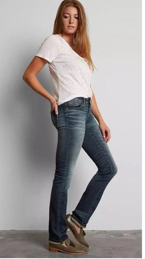 Buckle Black Jeans Fit No.53 Straight Women’s 28x32 Dark Wash Mid Rise Stretch - Image 3
