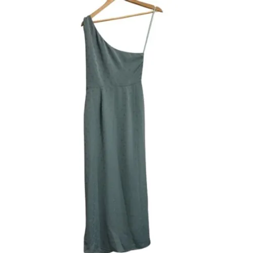 Favorite Daughter The Singles Table One Shoulder Maxi‎ Dress Blue Dot Size 6 - Image 4