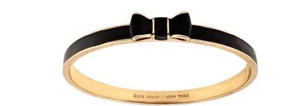 KATE SPADE Black Take A Bow Enamel Layering Stackable Bangle Bracelet - Image 16