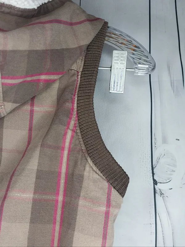 UbFree Y2K Grunge Vintage Plaid Scenecore Hooded Vest - Image 7
