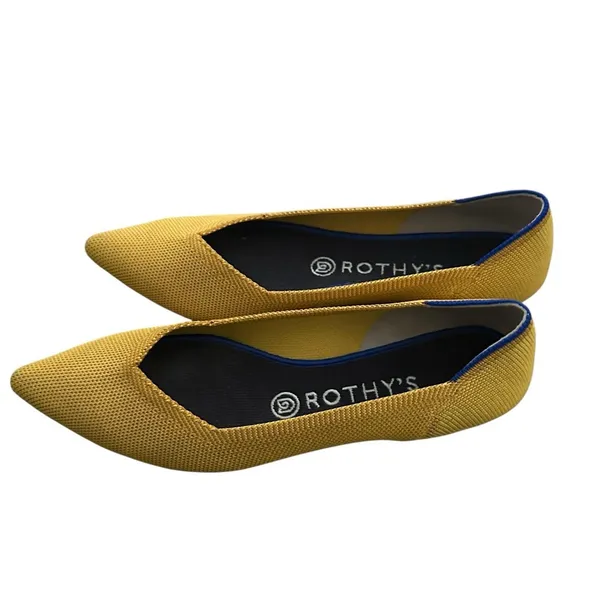 Rothy’s The Point Flats RETIRED Marigold Yellow Classic Women’s Size 8 Ballet - Image 4