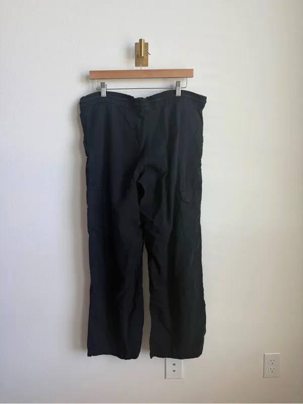 PACT Organic Cotton Hemp Cargo Wide Leg Pants Black Size Medium - Image 8