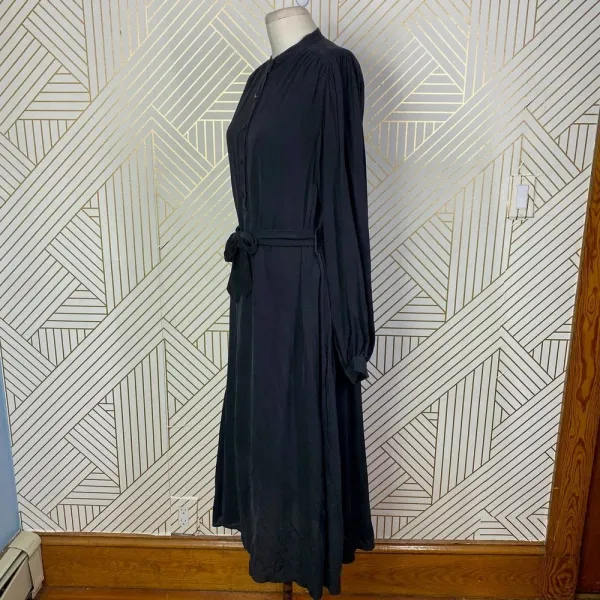 Equipment‎ Femme Francois Silk Shirt Button Down Dress in Black Size US Medium - Image 9