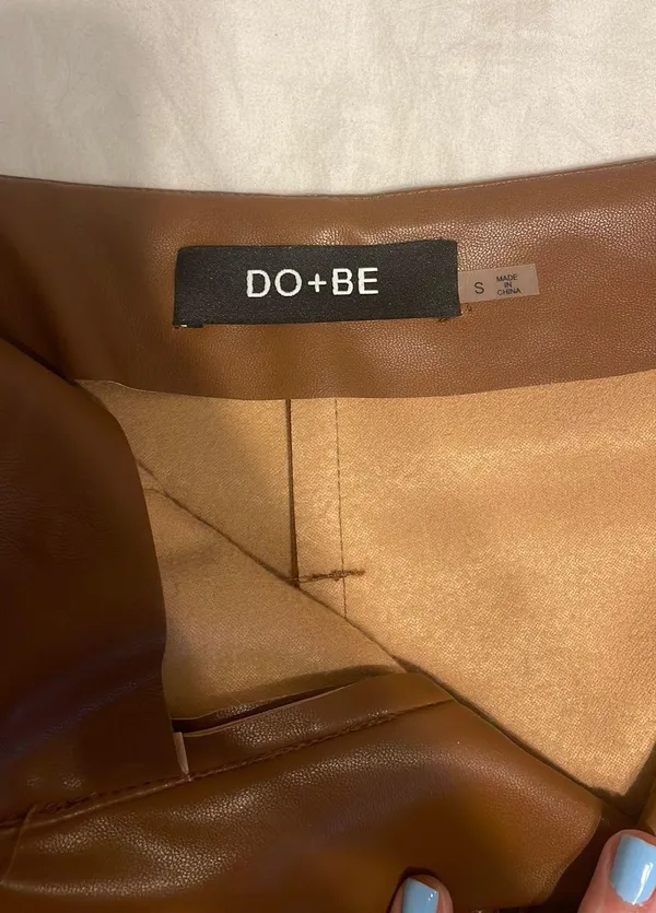 DO+BE Brown Leather Shorts - Image 2