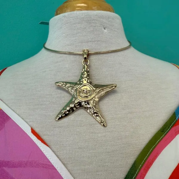 Nordstrom New Bijoux Envie 14K Gold Starfish Beach Statement Necklace - Image 3