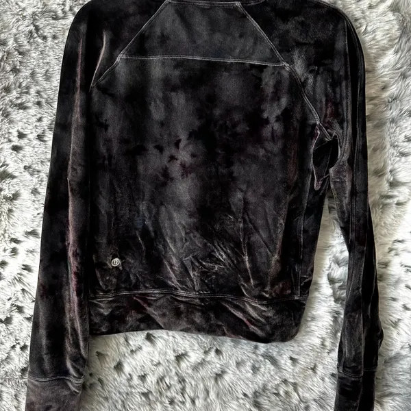 1056 Lululemon Velour Warm Down Crew in the Interstellar Dark Grey Multi Black Size M - Image 4