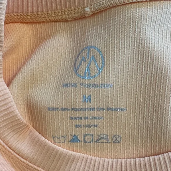 Move theology‎ Women's Orange Ribbed Top T-Shirt Size Medium - Image 6