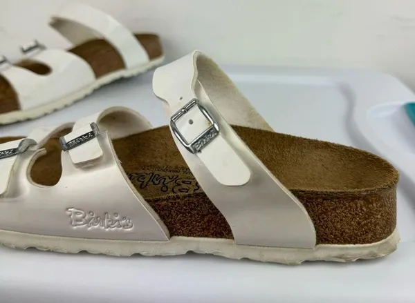 Birkenstock Birki’s Florida White Birko-Flor Strappy Sandals Sz 7 - Image 6