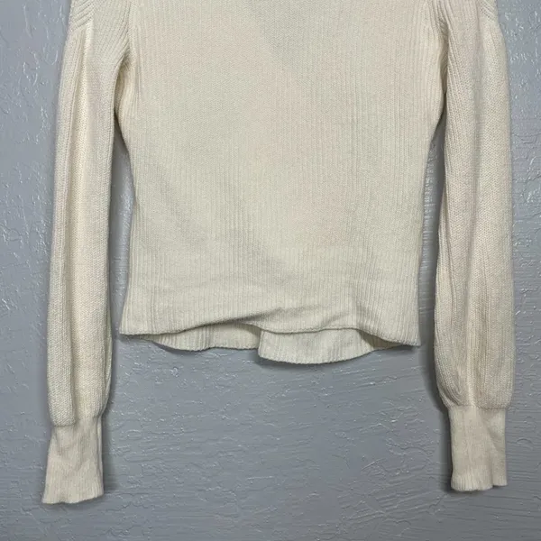 Moth Anthropologie Women XS Cream Faux Wrap Knit Sweater Long Sleeve Balletcore - Image 8