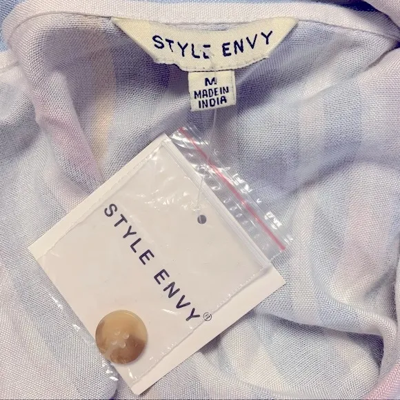 Style Envy Striped Button Down Dress Size M‎ Pink Size M - Image 7