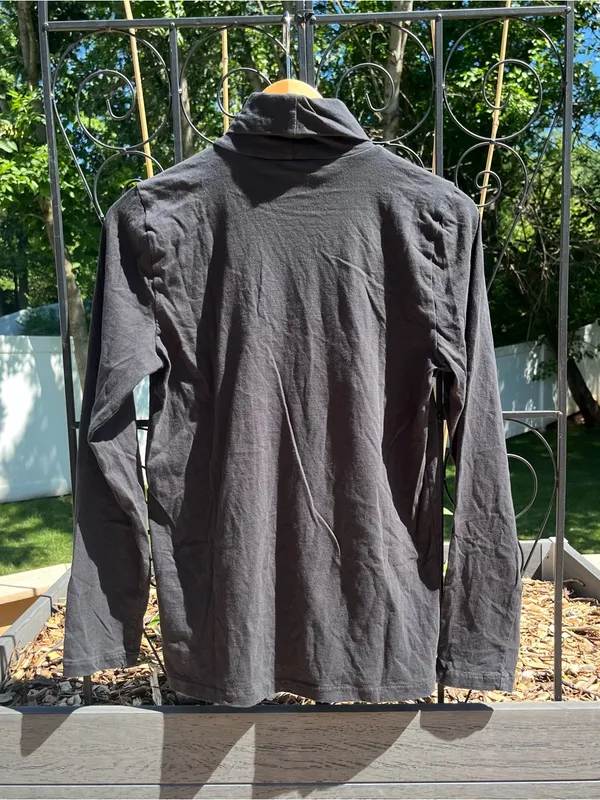 J.Crew Women’s 100% Cotton Black Long Sleeve Tissue Weight Turtleneck Size M - Image 3