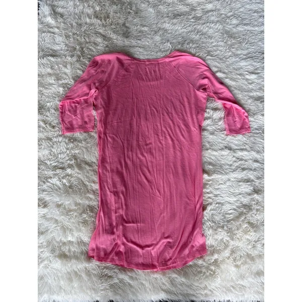 Victoria's‎ Secret Pink Graphic Sleep Shirt Nightgown L/G Silver Heart - Image 3