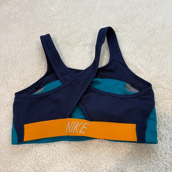 Nike Womens Sports Bra Color Block Sz L Preppy Cheer Sports Running Athleisure - Image 2