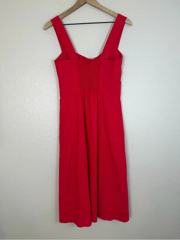 Few Moda Cassia Linen Midi Dress in Red size 8 $173 - Image 12