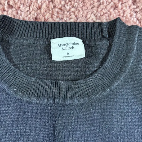 Abercrombie & Fitch Ribbed Knit Thong Bodysuit Long Sleeve Women's Size M Black - Image 5