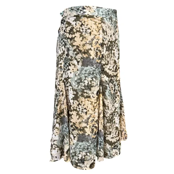 Jaclyn Smith L Abstract Gored Midi Skirt Olive Green Earthy Goblin Fairy Grunge - Image 2