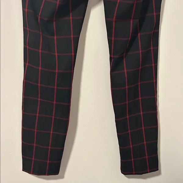Zara Black Red Work Career Office Academia Dress Pants Plaid Size Small - Image 5