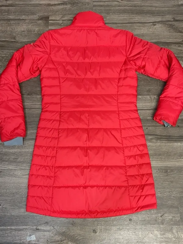 Columbia Women’s S Red Omni-Heat Long Puffer Coat Full Zip - Image 3
