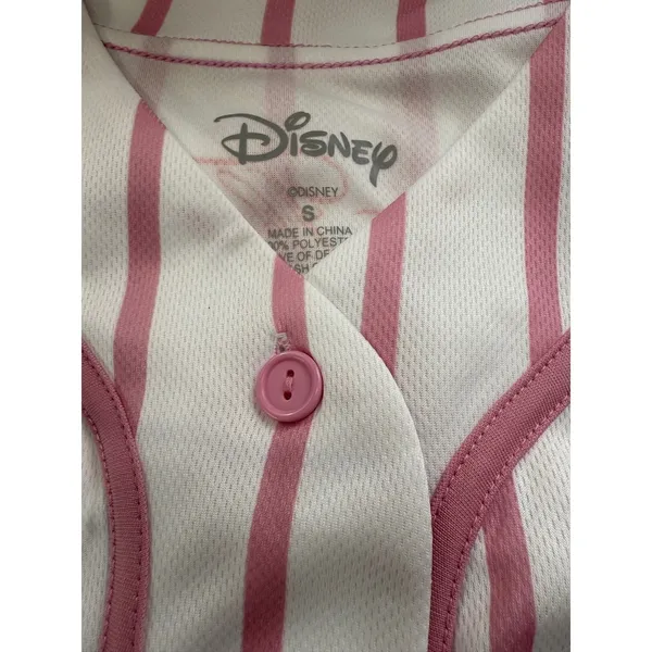 Disney The Aristocats Marie Baseball Jersey Pink White Striped Shirt Small NEW - Image 2