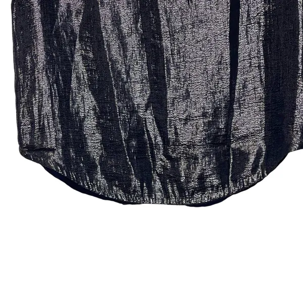 J. Crew Tank Top Size Medium Navy & Shiny Lined‎ 100% Polyester Womens - Image 5