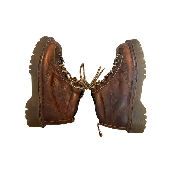 Vintage Dr. Martens Made in England Brown Leather Ankle Boots Women 6 Men 5 - Image 6