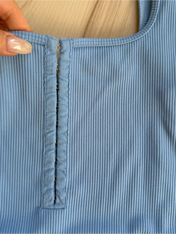 Blue Abercrombie and Fitch Bodysuit size L - Image 3