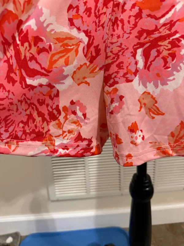 Deep self | Floral Pink Smocked Romper with Ruffle Straps - Image 7