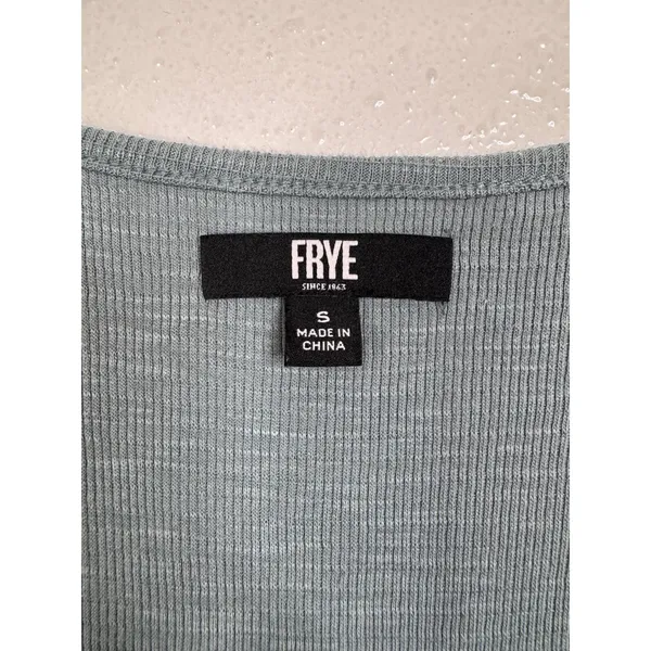 Frye Womens Sage Green Ribbed Button Front Sleeveless Midi Dress Size S - Image 3