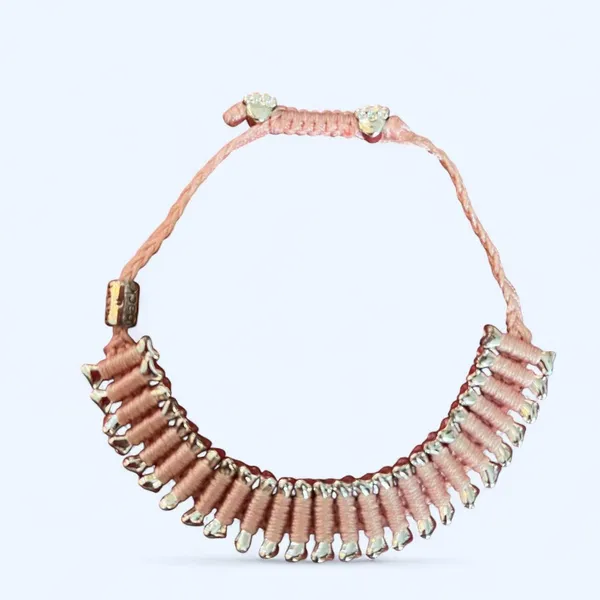 Heart You Back pink dog bone bracelet with silver bones and paws - Image 6