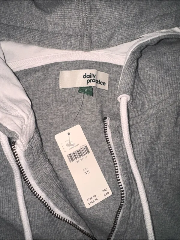 Anthropologie Daily Practice $128 Shandy Dress - Gray & White - Size XS - Image 3