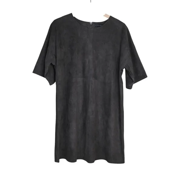 HYFVE Women's L Brown Faux Suede Mini Shift Dress - Image 2