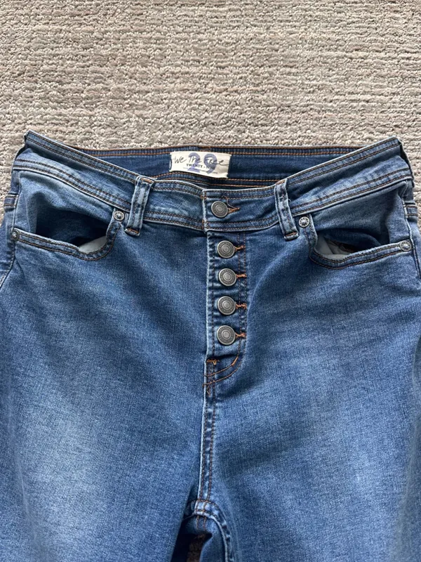We The Free Button Fly Flare Jeans Womens 29 Blue Mid Rise Boho Festival - Image 5