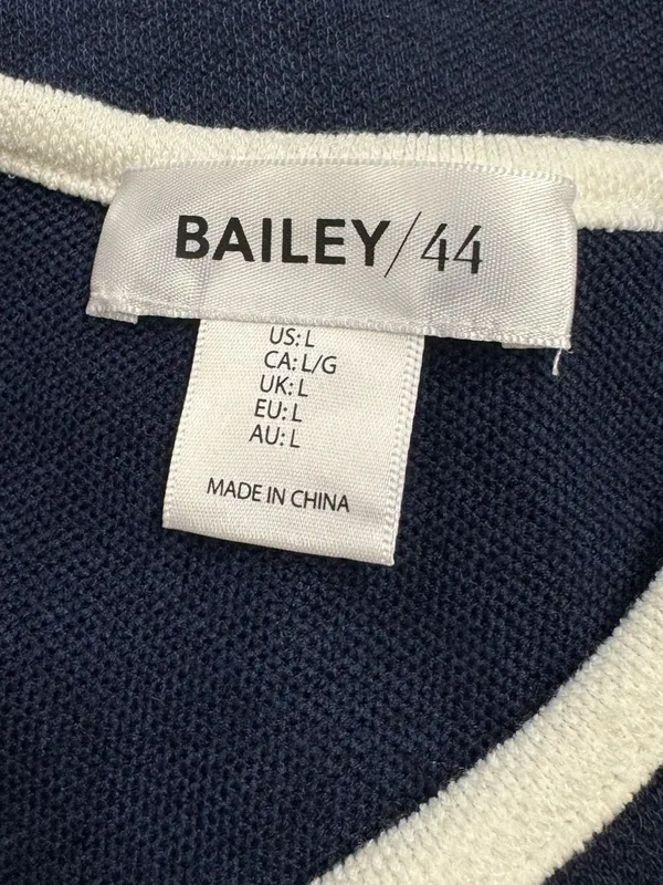 Bailey 44 Gold Button Navy Blue Vest Women’s Large - Image 2
