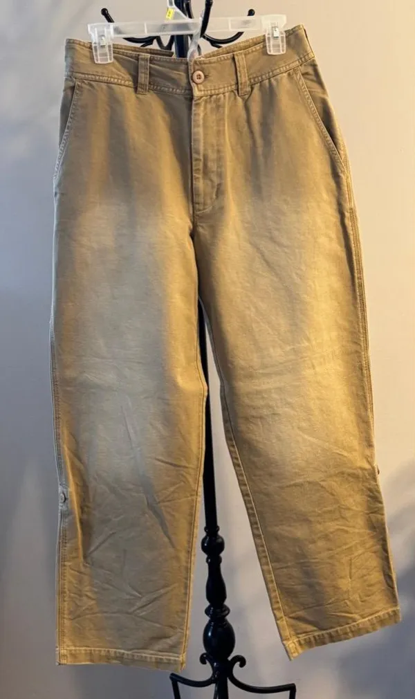 Free People Tan Carpenter Pants US 8 100% Cotton NWOT - Image 2