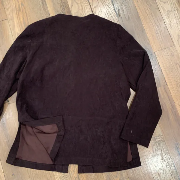 Vintage Womens Brown Suede Blazer Jacket Size 14 - Image 8