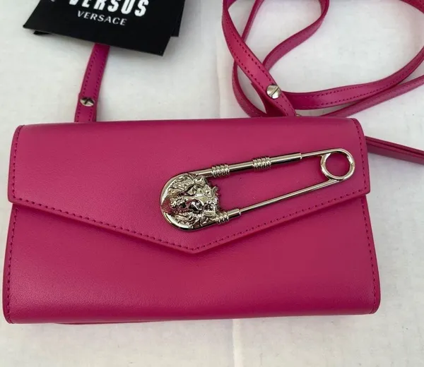 Versus by Versace Pink Leather Wallet Bag w/Medusa - Image 5