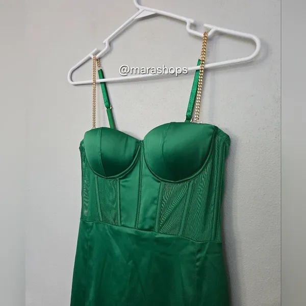 Meshki Talisa Chain Strap Green Dress - Image 5