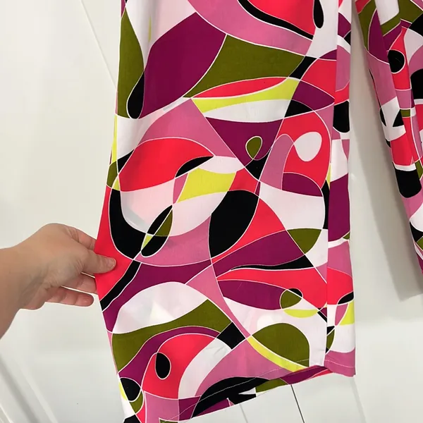 V Cristina Small Pink and Black Pop Art Wide Leg Pants - Image 5