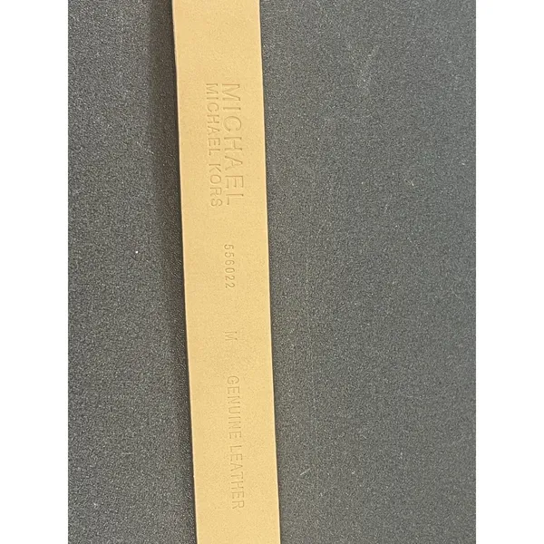 Michael Kors Brown Pebbled Leather Skinny Belt Gold Tone Buckle Size M - Image 4
