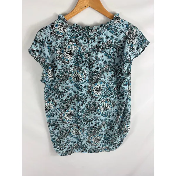 Ann Taylor LOFT Floral Print V Neck Blouse Size Small - Image 4